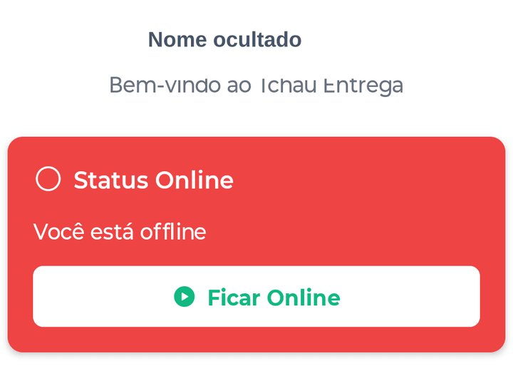 Status online e offline no app.