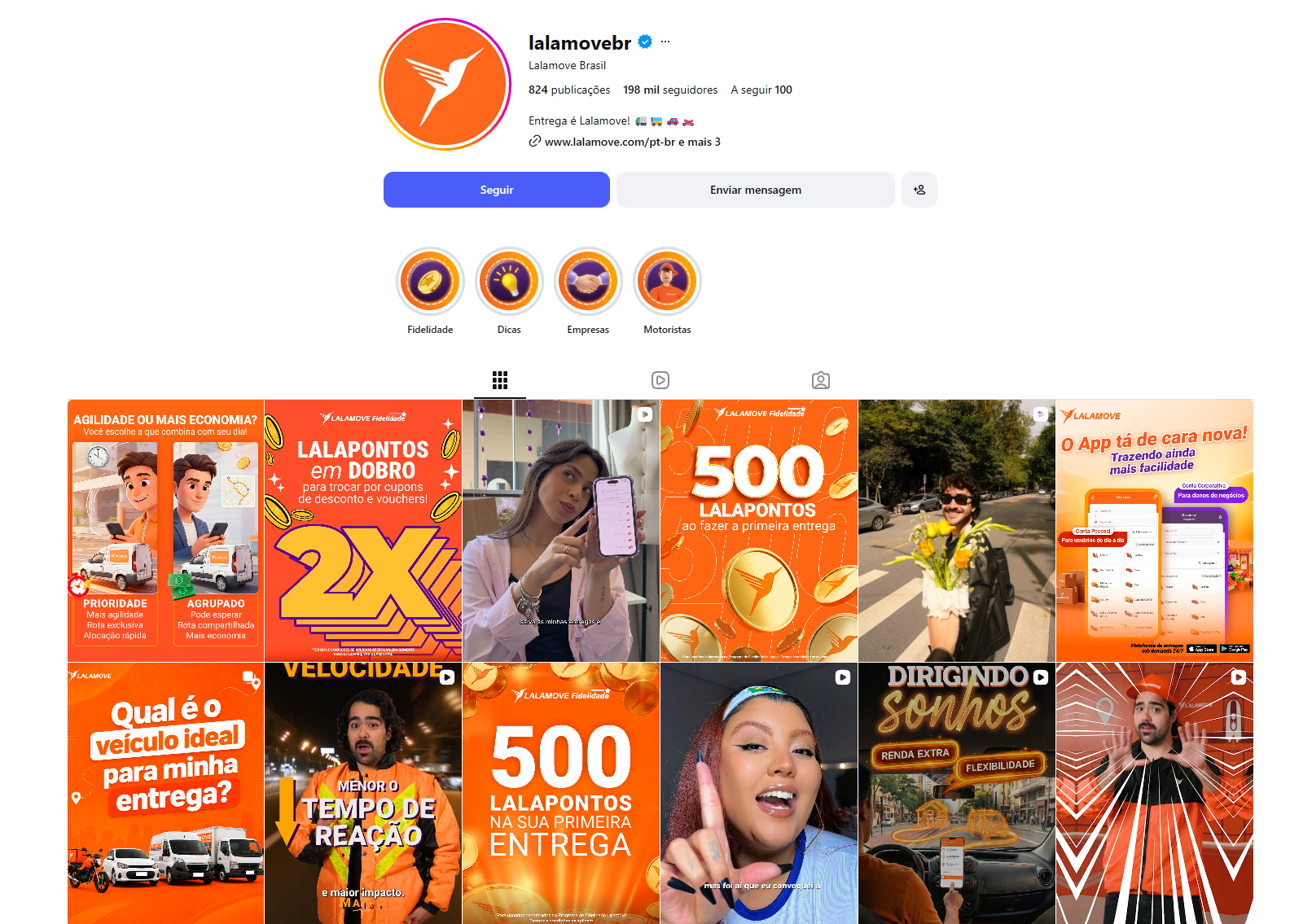 Instagram da Lalamove.