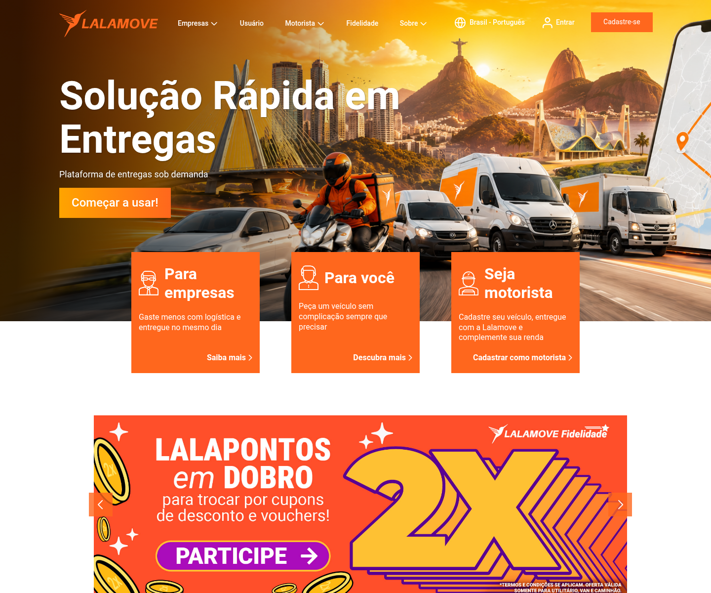 Site da Lalamove.