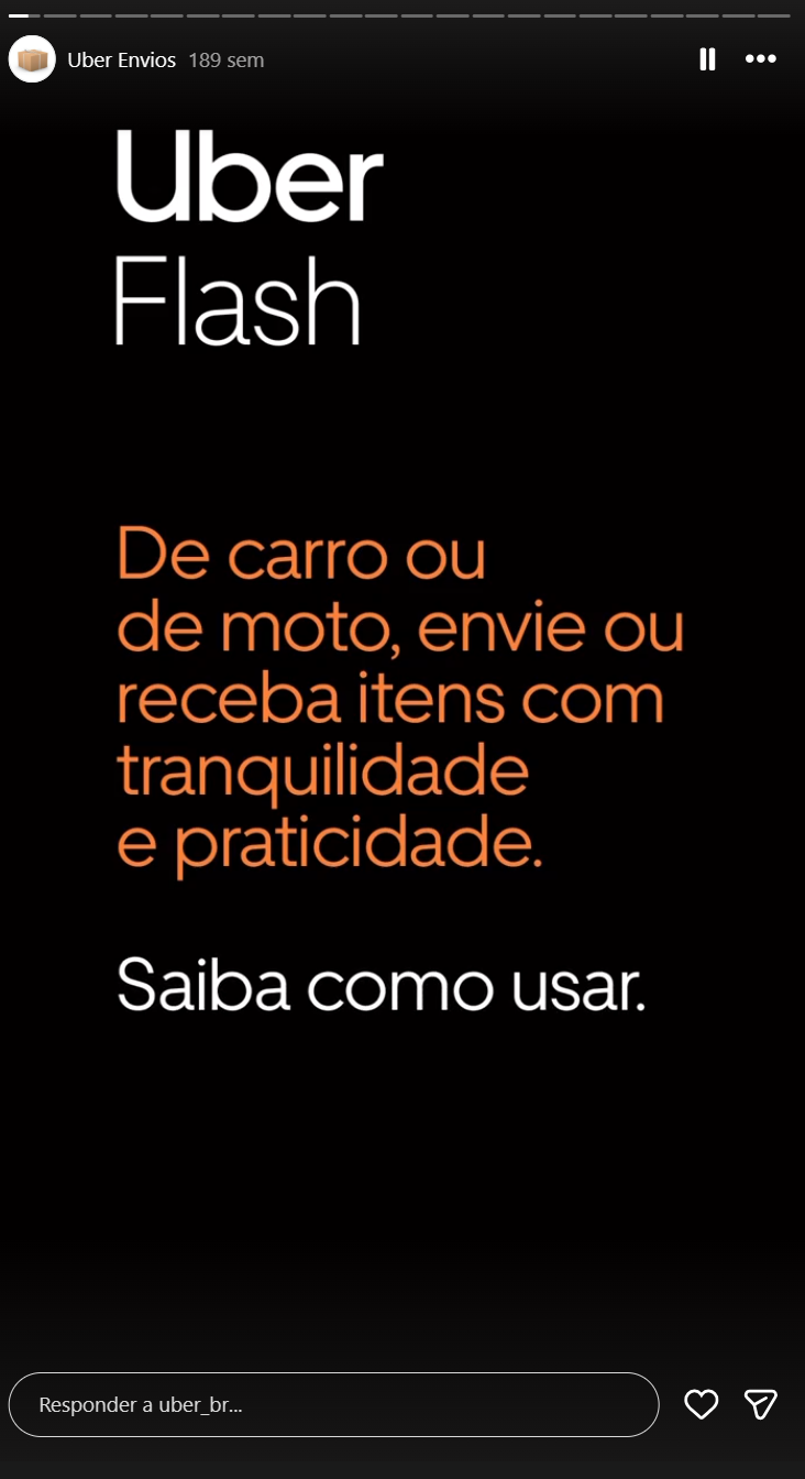 Story de Uber Flash.